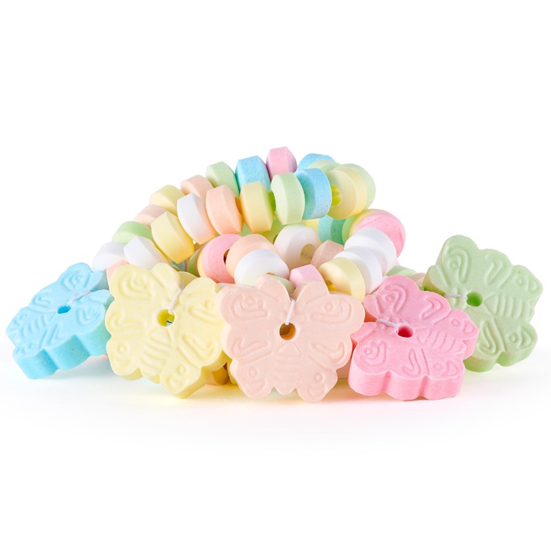 50 Butterfly Candy Bracelets, Novelty Pastel Candy Bracelets with Butterfly