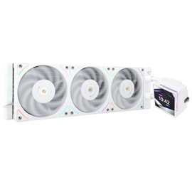 Thermalright Hyper Vision 360 UB ARGB White AIO CPU Liquid Cooler,for AM5/Intel LGA1851/1700,3.95in Magnet-Absorbent LCD Screen with 480x480 Resolution for Images,Magnetic Panel Screen-White