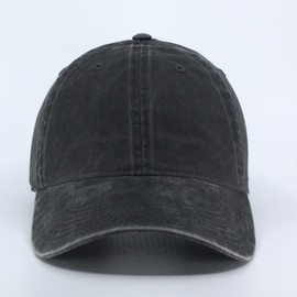 Classic Washed Dyed Cotton Twill Soft Crown Adjustable Dad Hat Baseball Cap (Washed Black)