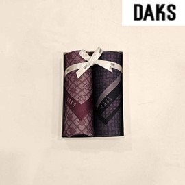 Daks 대구백화점 닥스남녀2매 선염 손수건 세트(DET86번) Daegu Department Store Daks Unisex 2-Piece Dyed Handkerchief Set (Model DET86)