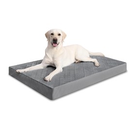 NUPIDA Orthopedic Dog Beds Large Sized Dog Waterproof Lining with Removable Washable Cover and Non-Slip Bottom, Quilting Dog Bed for Crate, 35x23 Inch, Dark Gray