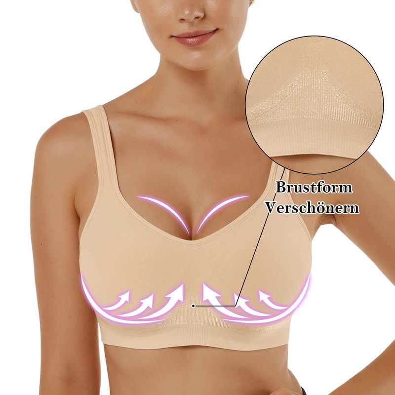Vertvie Women's 1/2/3-Piece Sports Bra Set, Plain, Without Underwire, Bustier,