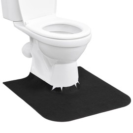 HBGOTL Upgrade Round Commode Potty Training Mats for Boys, Potty Training Toilet Rugs, Toilet Rugs u Shaped Washable,Toilet mats for Bathroom(4 Pack, Black)