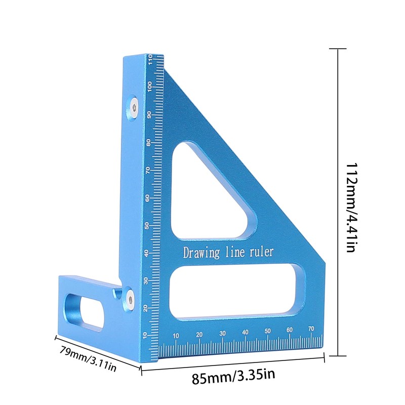 KETIPED 3D Multi-Angle Measuring Ruler,45/90 Degree Aluminum Alloy Woodworking Square