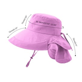 Sun Hats for Women Hiking Fishing Hat Wide Brim Hat with Large Neck Flap Sun Protection Hats for Men and Women Purple