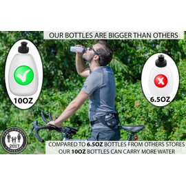 Q-RUN Running Hydration Belt, Black, Large 34-50 inches, 10 Oz