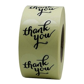 Hybsk Love Heart Clear Transparent Thank You Stickers with Heart 1.5 Inch Adhesive Labels 500 Per Roll (Transparent)