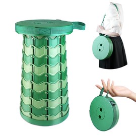 Outward Gear 2024 Collapsible Stool Portable Foldable Upgraded Sturdy Retractable Folding Stool for Camping Hiking Travel Fishing Small Round Camouflage