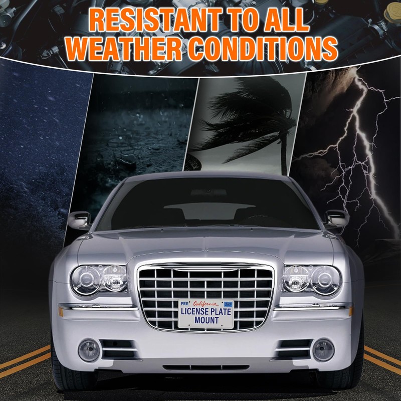 Front License Plate Holder No-Drill License Plate Bracket Mount Anti-Theft