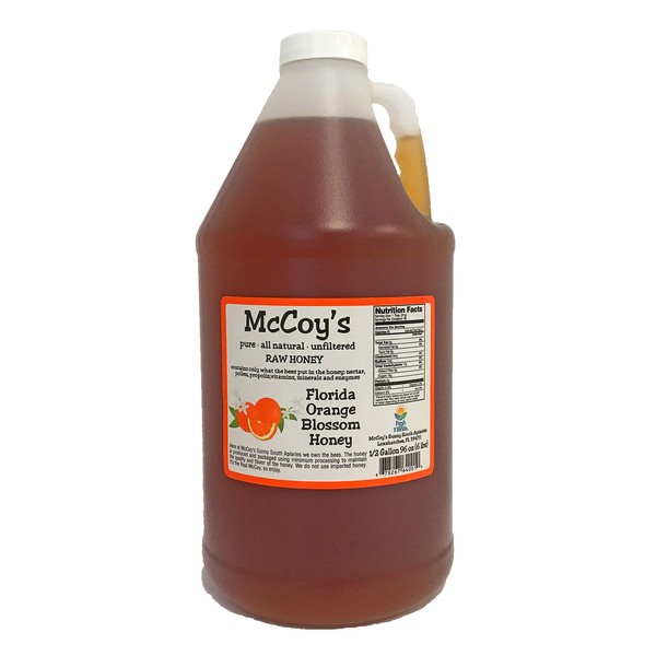 Raw Honey - Pure All Natural Unfiltered & Unpasteurized - McCoy's Honey Florida Orange Blossom Honey 6lb