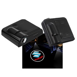 Minile Suzuki Universal Car Door Lamp Logo Curtain Lamp Curtain Light Easy Installation LED Logo Projection Ghost Shadow Set of 2 No Wiring Required Curtain Car Door Light for Suzuki