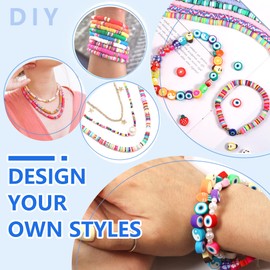 3448 PCS Clay Beads for Bracelet Jewelry Making Polymer Clay Colorful Heishi Beads for DIY Jewelry Craft
