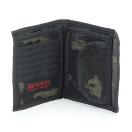 Zentauron EDC Cordura Wallet with Velcro Fastening, Note Compartment, Change Compartment, 6 Card Slots in Camouflage and Military Colours, Made in Germany, Multicam Black, Modern