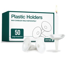 Concordia Supply Candlelight Service Reusable Plastic Candle Holders for Candlesticks - 50 Pcs. Protector for Church Vigils, Memorial, Congregational, & Christmas Eve Candles