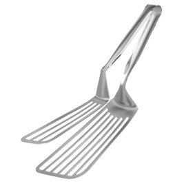 Mobestech 1Pc Stainless Steel Fish Tongs Multi Functional Food Clamp for Cooking Grilling Frying Kitchen Gadget for Home Use for Steak Fish Preparation Silver