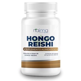 NAIMA Hongo Reishi, 100 Cápsulas | Hongo Adaptógeno 100% Puro | Reishi Mushroom, Antioxidante Natural | Estado de Ánimo y Bienestar General | Superfoo