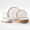 Lareina Plates and Bowls Set, 12 Pieces Farmhouse Ceramic Dinnerware