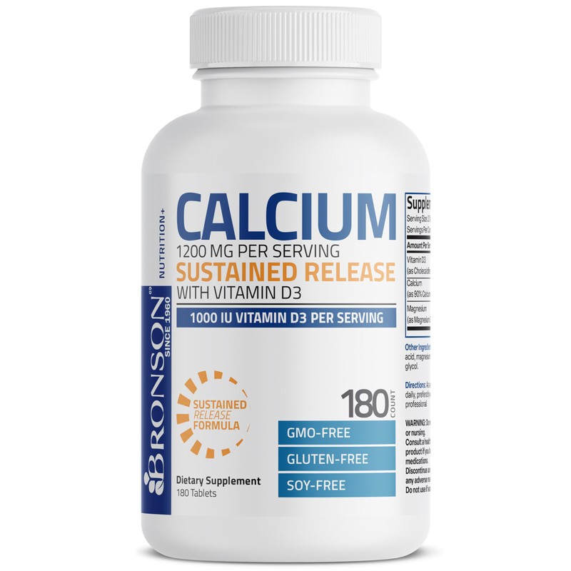 Bronson Calcium 1200 MG Per Serving Sustained Release with Vitamin
