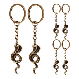 Holibanna Snake Keychains Gothic Keychains 6pcs 2025 Chinese Snake Pendant Zodiac Sign, bronze