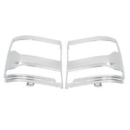 GXYWADY Headlight Bezels Headlight Cover Trim Replacement for 2016-2018 Chevy Silverado 1500 Left and Right Side (Chrome)