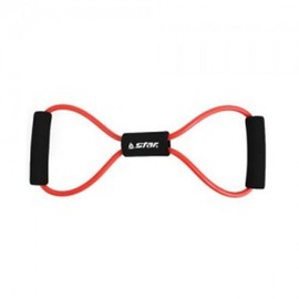 Red Figure-8 Tubing Resistance Band for Home Training Stretching Band 2ea