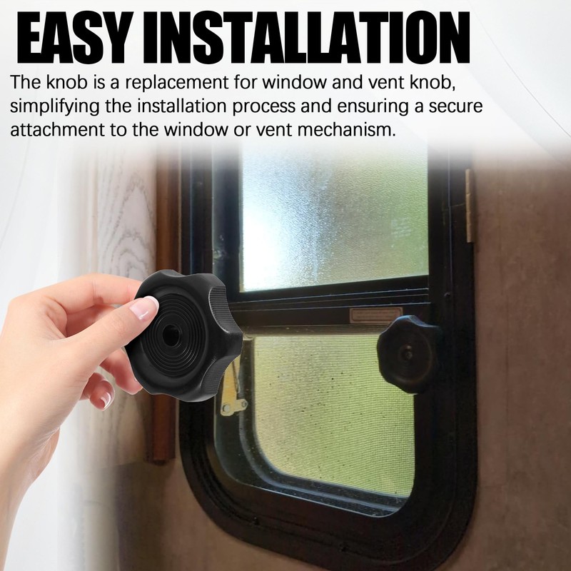 Aussio (3-Pack, Black 1" Shaft RV Window and Vent Knob