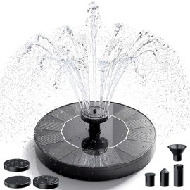 AMZtime Solar Fountain, 2026 Upgraded Solar Water Fountains with 6 Nozzles, Free Standing Floating Solar Powered Water Fountain Pump for Bird Bath, Garden, Pool, Pond and Outdoor