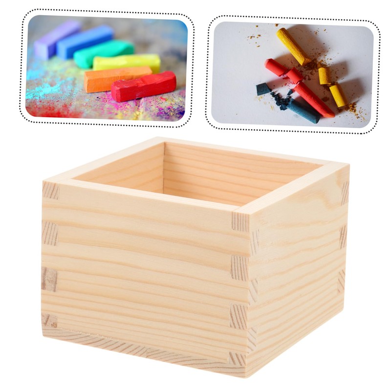 DOITOOL 4pcs Wooden Chalk Organizer Small No Lid Chalk Storage