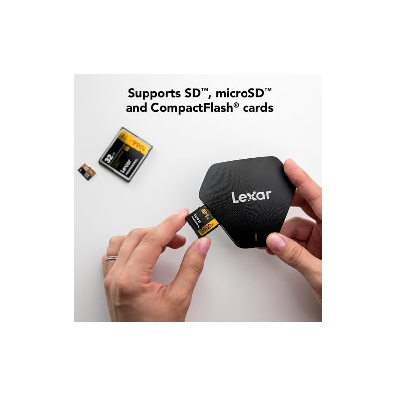 Lexar Professional Lector 3 en 1 USB 3.1 Multi-Tarjeta, Compatible