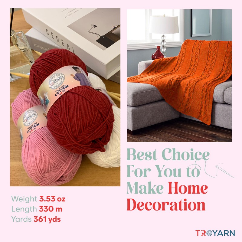 Troyarn Cotton Love (paquete de 2 madejas) 55% algodón, 45%