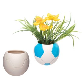 Baker Ross Football Customisable Ceramic Flower Pots (30 Pieces) Creative Art and Craft Supplies for Kids for Crafts, Personalise and Decorate, AT800