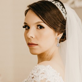 EleQueen Teardrop Bridal Dangle Earrings Inspired 925 Sterling Silver Cubic Zirconia for Women Clear, Valentine's Day/Mother's Day/Christmas Jewerly Gift for Wife/Mom