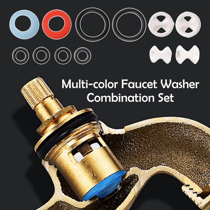 72 Pcs 10 Sizes Faucet Washers Assorted Kit, with Pleochroic