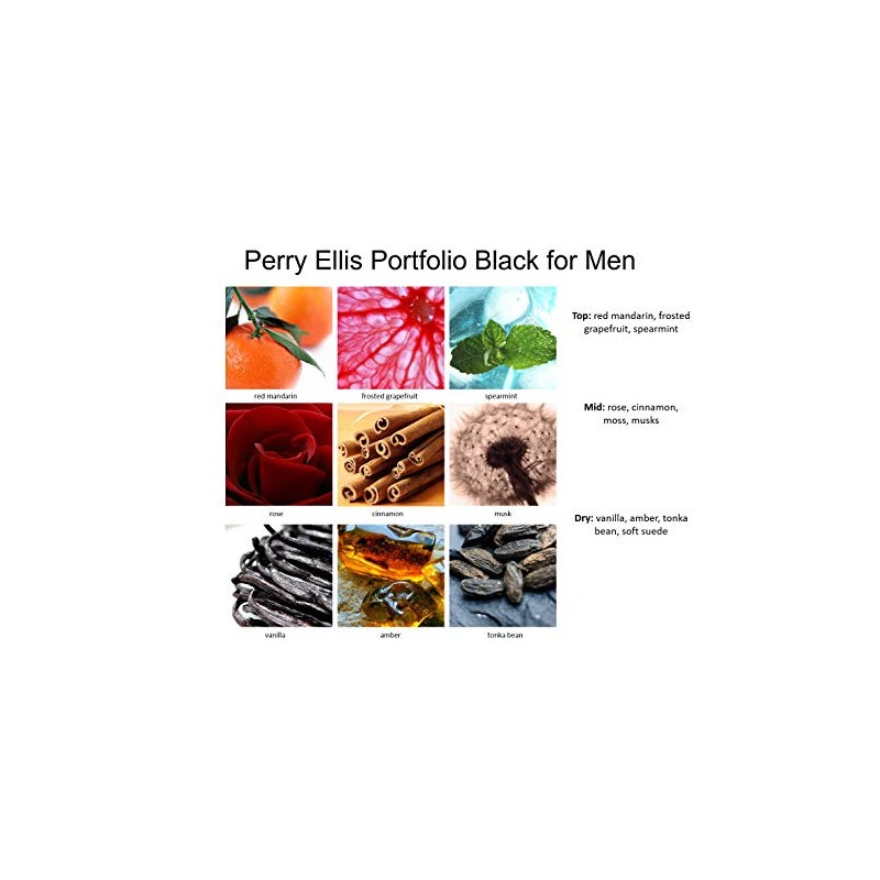Perry Ellis Portfolio Black Eau De Toilette Spray for Men,