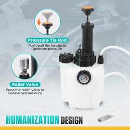 MR CARTOOL 3L Brake Bleeder Fluid Pump, Manual Brake Fluid Extractor with 1L Brake Fluid Bleed Bottle & 4 Master Cylinder Adapters,Automotive Fluid Extractor Pump for Most European Automotive