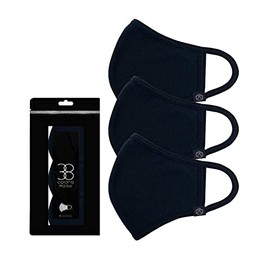 SERAO Mask, Set of 3, Washable Mask, Cotton Mask, Unisex, Cloth Mask, Non-stuffy, 3D Cutting, Elastic, Reusable, Pollen Protection, Splash Prevention, 38 Colors