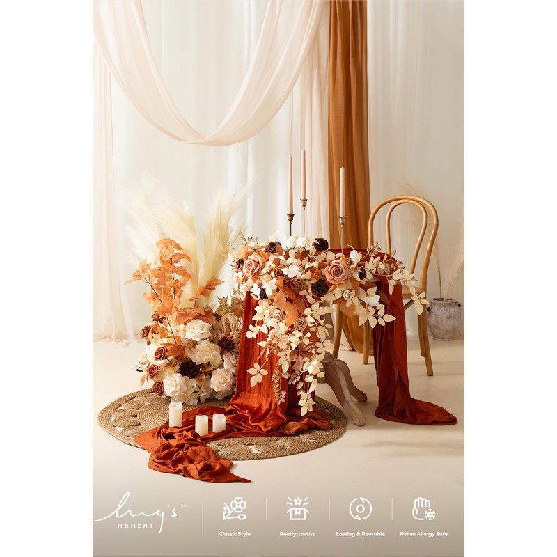 Ling's moment Wedding Arch Draping Fabric 2 Panels 32Ft x