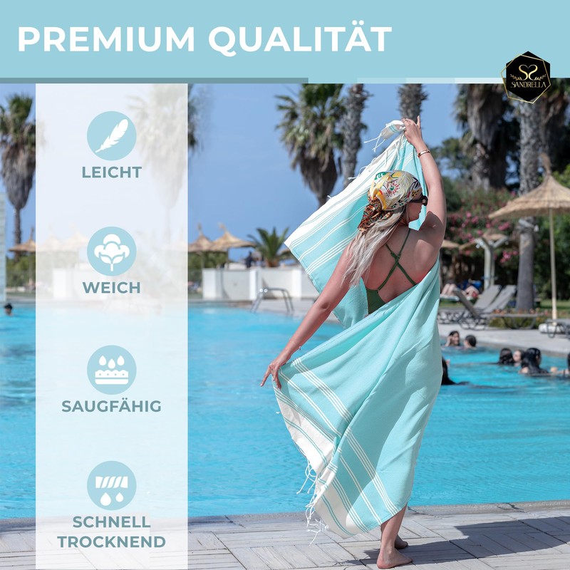 Sandrella Hammam Towel Sauna Women & Men Large 100 x