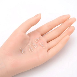 Adabele BF69-1 - Juego de 20 colgantes resistentes al deslustre, conectores de 15 mm, latón chapado en plata de ley para fabricación de joyas y manualidades