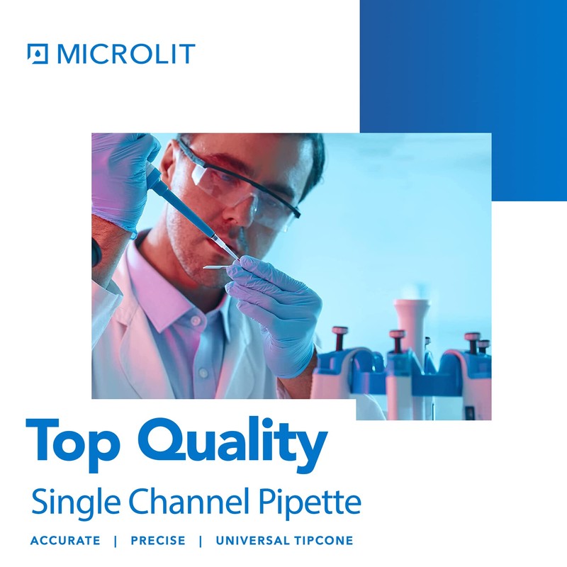 MICROLIT - Single-Channel Pipettes with Adjustable Volume, Accurate and Calibrated