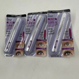 MAYBELLINE Lot of 3 - Maybelline Falsies SURREAL Washable Extensions Mascara-Blackest-Black