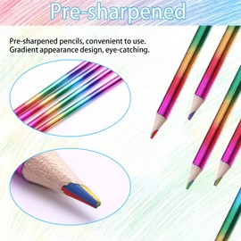 Ailvor Rainbow Pencil, Pack of 30 Rainbow Pencils Children, 4 in 1 Rainbow Colour Pencil, Multicoloured Drawing Pencil Set for Art Drawing, Sketching and Colouring