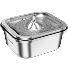 Sonicepets Cat Water Fountain Stainless Steel, Automatic Pet Drinking Fountain Water Bowl Indoor Pet Feeding Watering Supplies