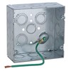 RACO 257SM 2-1/8-Inch Deep Square Electrical Box, Welded, with (1)