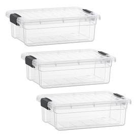 Superio Clear Storage Boxes with Lids, 16 Quart Plastic Container Bins for Organizing, Stackable Crates, BPA Free, Non Toxic, Odor Free, Organizers for Home, Office and Dorm, 3 Pack