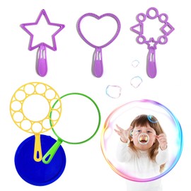 6 Pcs Bubble Set with Bubble Tray, Large Bubble Wand, Outdoor Games, Beach, Garden Activities, Birthday Party, Suitable for Kids Adults