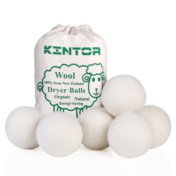 KINTOR KINTOR Wool Dryer Balls XL 6 Pack 2.95", 100%