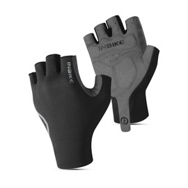 INBIKE Cycling Gloves Men Women Half Finger Summer Road Bike Breathable Cycling Gloves MTB Gloves Short Non-Slip for Cycling Sports Black S