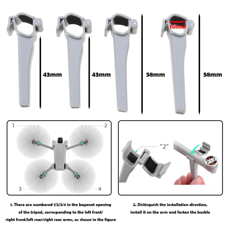 Create idea 4PCS Landing Gear Lightweight Heightened Extension Legs Compatible