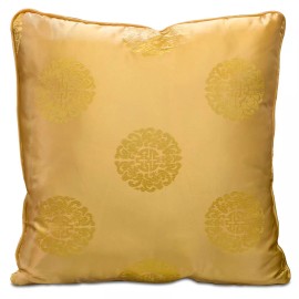 China Furniture and Arts US SELLER - Gold Chinese Silk Pillow (#1)